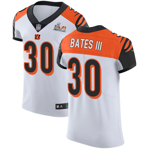 Bengals #30 Jessie Bates White Super Bowl LVI Patch Men's Stitched Vapor Untouchable Elite Jersey cheap jerseys for sale - CheapJerseys.Shop
