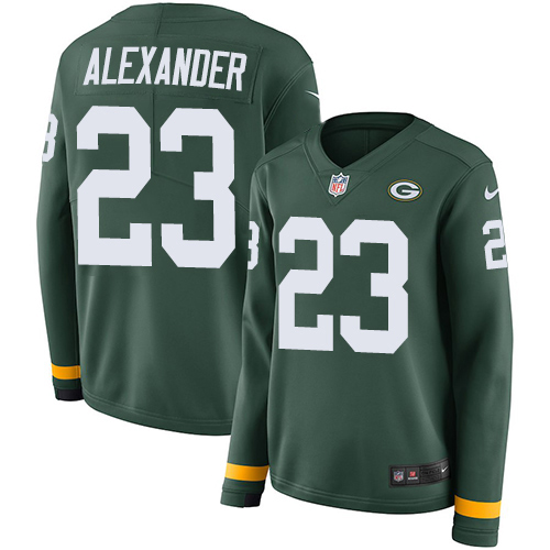 Packers #23 Jaire Alexander Green Team Color Women's Stitched Limited Therma Long Sleeve Jersey cheap jerseys for sale - CheapJerseys.Shop