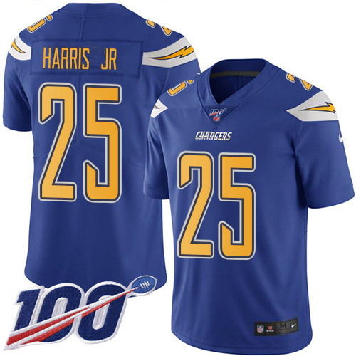 Los Angeles Chargers #25 Chris Harris Jr Electric Blue Men's Stitched Limited Rush 100th Season Jersey Men's cheap jerseys for sale - CheapJerseys.Shop
