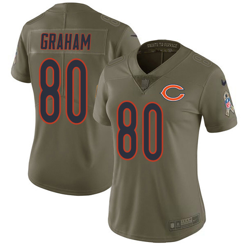 Chicago Bears #80 Jimmy Graham Olive Women's Stitched Limited 2017 Salute To Service Jersey Womens cheap jerseys for sale - CheapJerseys.Shop