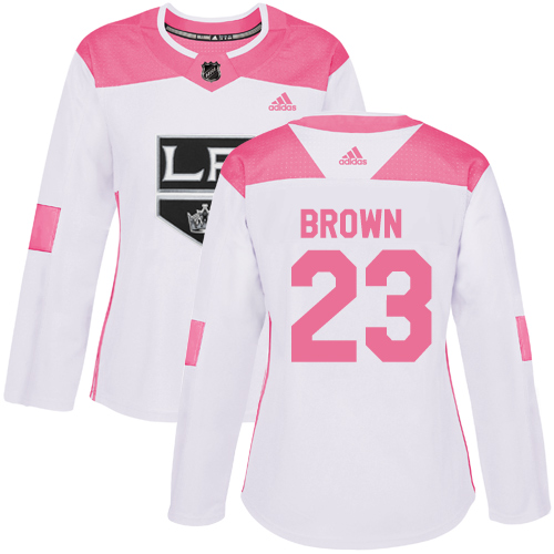 Los Angeles Kings #23 Dustin Brown White/Pink Authentic Fashion Women's Stitched Jersey Womens cheap jerseys for sale - CheapJerseys.Shop