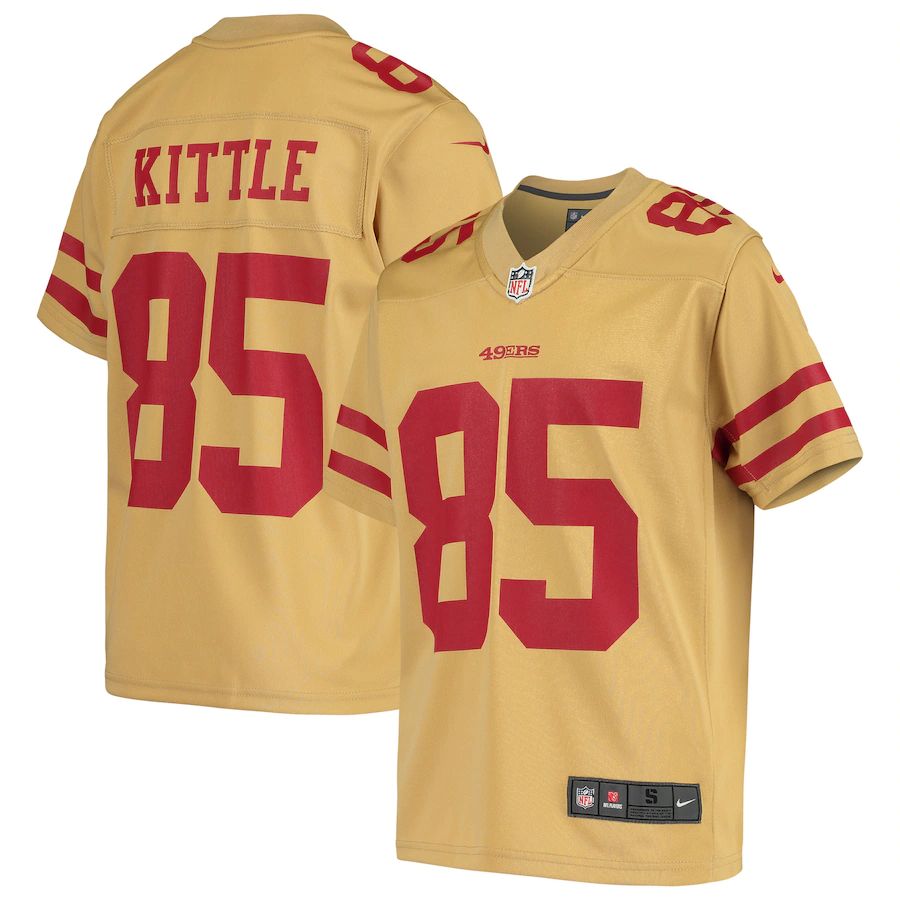 San Francisco 49ers #85 George Kittle Youth Gold Inverted Game Jersey cheap jerseys for sale - CheapJerseys.Shop