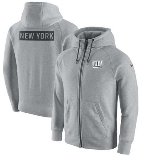 Men's New York Giants Ash Gridiron Gray 2.0 Full-Zip Hoodie cheap jerseys for sale - CheapJerseys.Shop