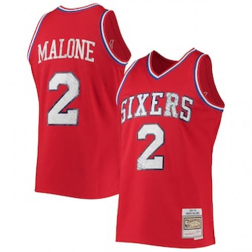 Philadelphia 76ers #2 Moses Malone Mitchell & Ness 1996-97 Hardwood Classics 75th Anniversary Diamond Swingman Jersey - Red Mens cheap jerseys for sale - CheapJerseys.Shop