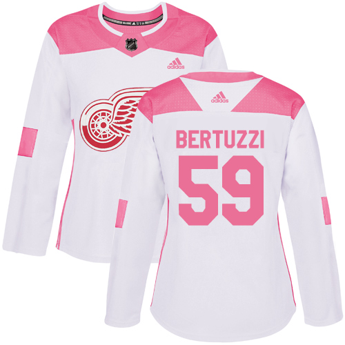 Detroit Red Wings #59 Tyler Bertuzzi White/Pink Authentic Fashion Women's Stitched Jersey Womens cheap jerseys for sale - CheapJerseys.Shop