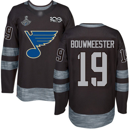 St. Louis Blues #19 Jay Bouwmeester Black 1917-2017 100th Anniversary Stanley Cup Champions Stitched Jersey Men's cheap jerseys for sale - CheapJerseys.Shop
