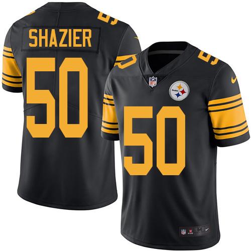 Pittsburgh Steelers #50 Ryan Shazier Black Men's Stitched Limited Rush Jersey Men's cheap jerseys for sale - CheapJerseys.Shop