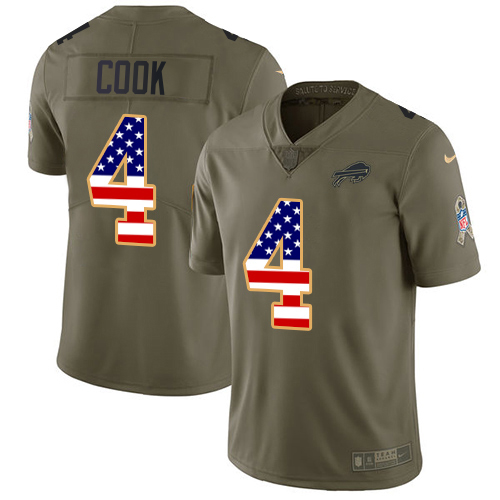 Bills #4 James Cook Olive/USA Flag Men's Stitched Limited 2017 Salute To Service Jersey cheap jerseys for sale - CheapJerseys.Shop