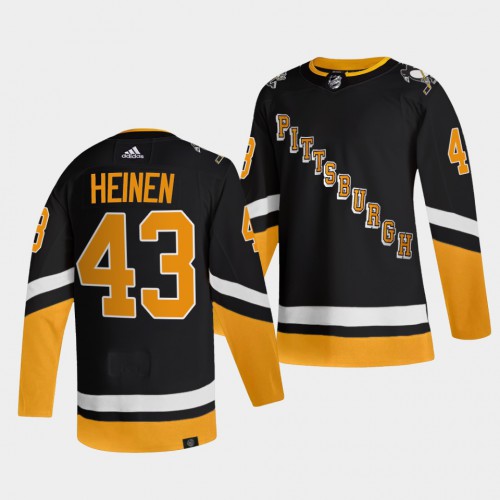 Pittsburgh Penguins #43 Danton Heinen Men's 2021-22 Alternate Authentic Jersey - Black Men's cheap jerseys for sale - CheapJerseys.Shop