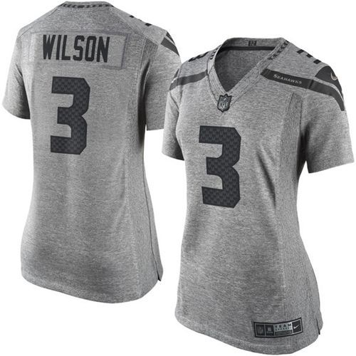 Seattle Seahawks #3 Russell Wilson Gray Women's Stitched Limited Gridiron Gray Jersey Womens cheap jerseys for sale - CheapJerseys.Shop