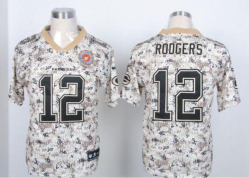 Packers #12 Aaron Rodgers Camo USMC Men's Stitched Elite Jersey cheap jerseys for sale - CheapJerseys.Shop