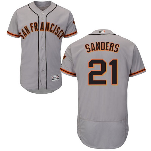 San Francisco Giants #21 Deion Sanders Grey Flexbase Authentic Collection Road Stitched Jersey Men's cheap jerseys for sale - CheapJerseys.Shop