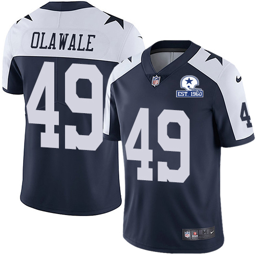 Dallas Cowboys #49 Jamize Olawale Navy Blue Thanksgiving Men's Stitched With Established In 1960 Patch Vapor Untouchable Limited Throwback Jersey cheap jerseys for sale - CheapJerseys.Shop