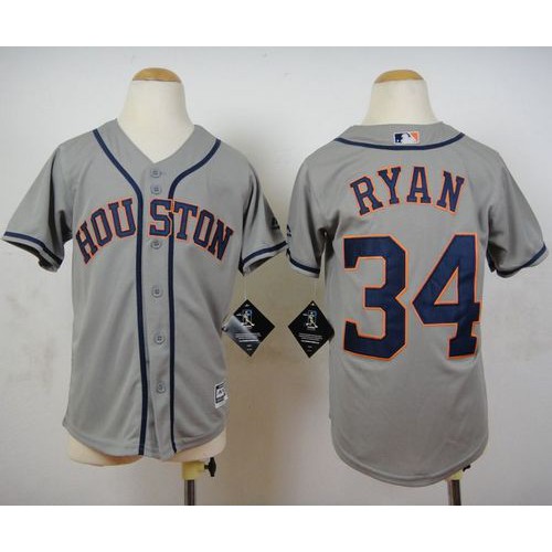 Houston Astros #34 Nolan Ryan Grey Cool Base Stitched Youth Jersey Youth cheap jerseys for sale - CheapJerseys.Shop