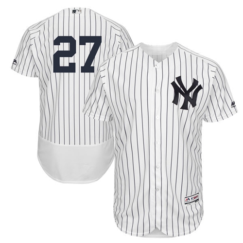 New York Yankees #27 Giancarlo Stanton White Strip Flexbase Authentic Collection Stitched Jersey Men's cheap jerseys for sale - CheapJerseys.Shop
