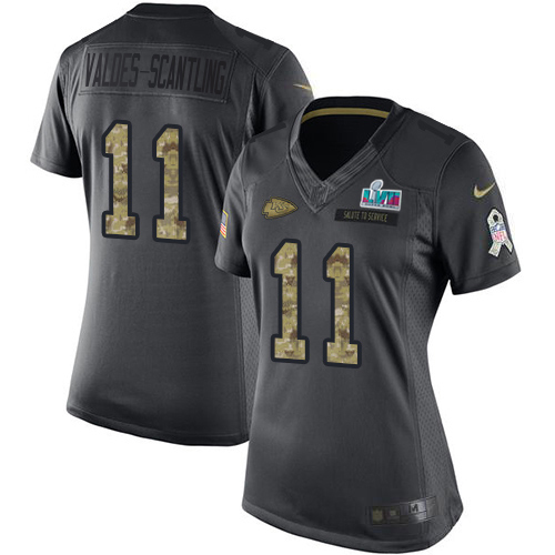 Chiefs #11 Marquez Valdes-Scantling Black Super Bowl LVII Patch Women's Stitched Limited 2016 Salute To Service Jersey cheap jerseys for sale - CheapJerseys.Shop