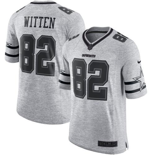Dallas Cowboys #82 Jason Witten Gray Men's Stitched Limited Gridiron Gray II Jersey Men's cheap jerseys for sale - CheapJerseys.Shop