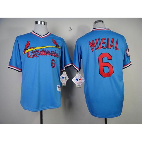 St.Louis Cardinals #6 Stan Musial Blue 1982 Turn Back The Clock Stitched Jersey Men's cheap jerseys for sale - CheapJerseys.Shop