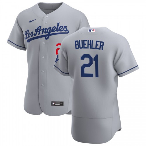 Los Angeles Los Angeles Dodgers #21 Walker Buehler Men's Gray Road 2020 Authentic Team Jersey Men's cheap jerseys for sale - CheapJerseys.Shop
