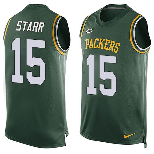Packers #15 Bart Starr Green Team Color Men's Stitched Limited Tank Top Jersey cheap jerseys for sale - CheapJerseys.Shop