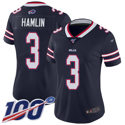 Bills #3 Damar Hamlin Navy Women's Stitched Limited Inverted Legend 100th Season Jersey cheap jerseys for sale - CheapJerseys.Shop
