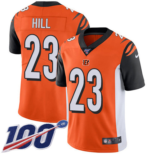 Bengals #23 Daxton Hill Orange Alternate Men's Stitched 100th Season Vapor Untouchable Limited Jersey cheap jerseys for sale - CheapJerseys.Shop