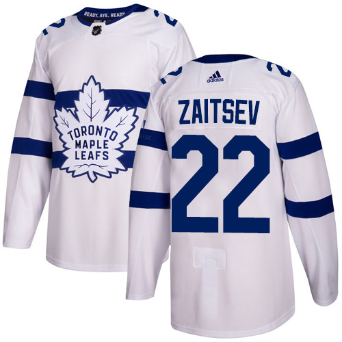Maple Toronto Maple Leafs #22 Nikita Zaitsev White Authentic 2018 Stadium Series Stitched Jersey Men's cheap jerseys for sale - CheapJerseys.Shop