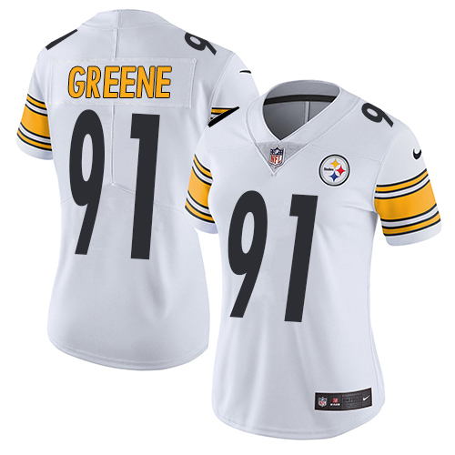 Pittsburgh Steelers #91 Kevin Greene White Women's Stitched Vapor Untouchable Limited Jersey Womens cheap jerseys for sale - CheapJerseys.Shop
