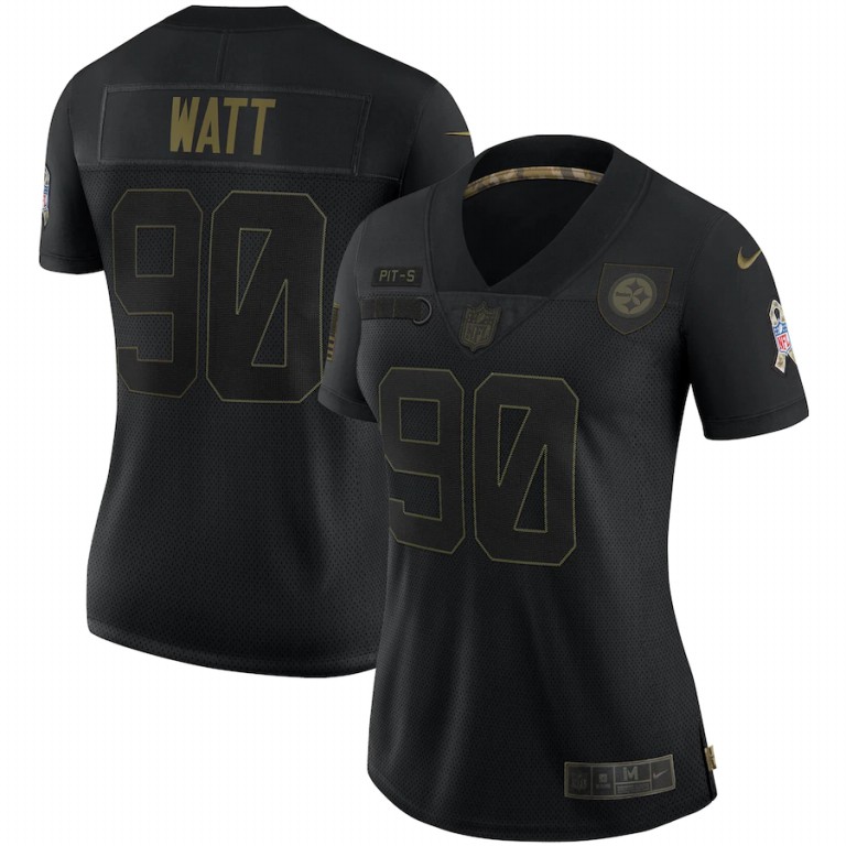 Pittsburgh Steelers #90 T.J. Watt Women's 2020 Salute To Service Limited Jersey Black cheap jerseys for sale - CheapJerseys.Shop