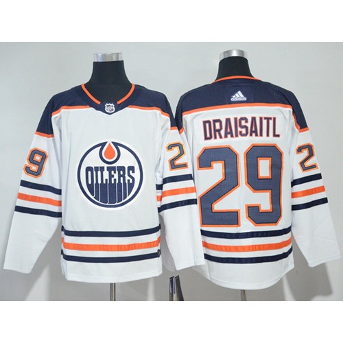 Edmonton Oilers #29 Leon Draisaitl White Road Authentic Stitched Jersey Men's cheap jerseys for sale - CheapJerseys.Shop