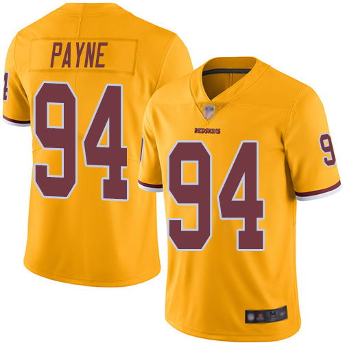 Washington Commanders #94 Da'Ron Payne Gold Youth Stitched Limited Rush Jersey Youth cheap jerseys for sale - CheapJerseys.Shop
