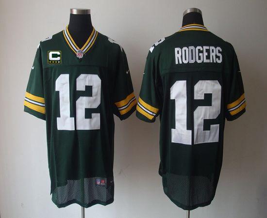 Packers #12 Aaron Rodgers Green Team Color With C Patch Men's Stitched Elite Jersey cheap jerseys for sale - CheapJerseys.Shop