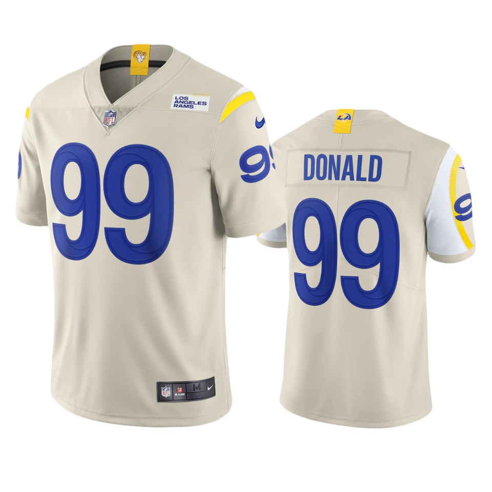 Los Angeles Rams #99 Aaron Donald Men's Vapor Limited Jersey - Bone cheap jerseys for sale - CheapJerseys.Shop