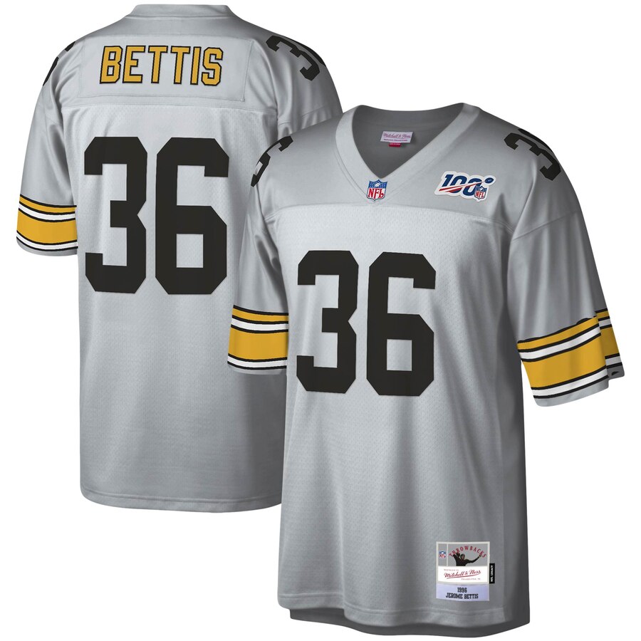 Pittsburgh Steelers #36 Jerome Bettis Mitchell & Ness 100 Retired Player Platinum Jersey cheap jerseys for sale - CheapJerseys.Shop