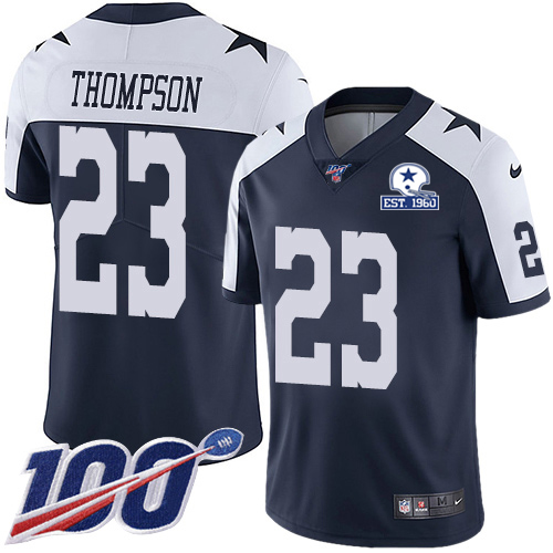 Dallas Cowboys #23 Darian Thompson Navy Blue Thanksgiving Men's Stitched With Established In 1960 Patch 100th Season Vapor Untouchable Limited Thr cheap jerseys for sale - CheapJerseys.Shop