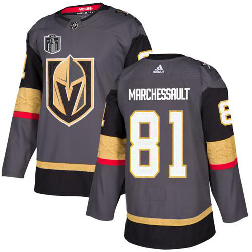 Golden Knights #81 Jonathan Marchessault Grey 2023 Stanley Cup Final Patch Home Authentic Stitched Jersey cheap jerseys for sale - CheapJerseys.Shop