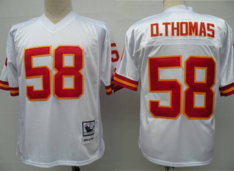 Mitchell And Ness Chiefs #58 Derrick Thomas White Throwback Stitched Jersey cheap jerseys for sale - CheapJerseys.Shop