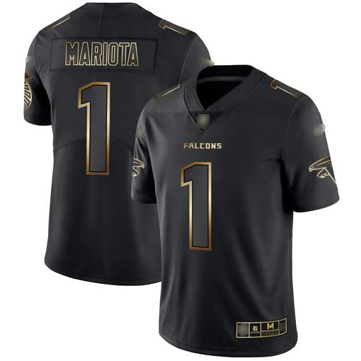 Atlanta Falcons #1 Marcus Mariota Black/Gold Men's Stitched Vapor Untouchable Limited Jersey cheap jerseys for sale - CheapJerseys.Shop