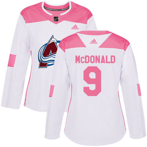 Colorado Avalanche #9 Lanny McDonald White/Pink Authentic Fashion Women's Stitched Jersey Womens cheap jerseys for sale - CheapJerseys.Shop
