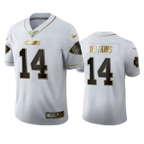 Kansas City Kansas City Chiefs #14 Sammy Watkins Men's White Golden Edition Vapor Limited 100 Jersey Men's cheap jerseys for sale - CheapJerseys.Shop