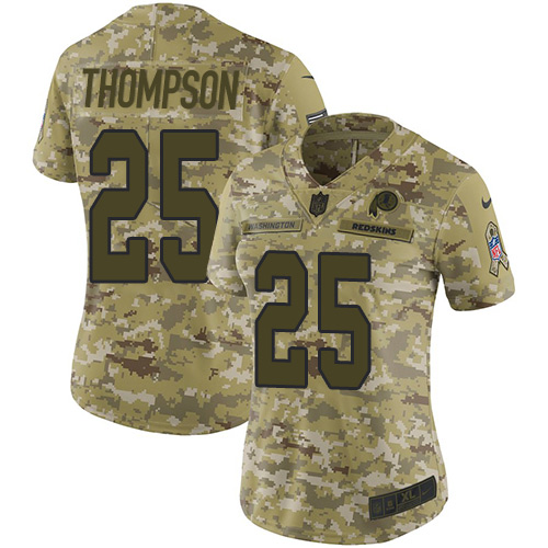 Washington Commanders #25 Chris Thompson Camo Women's Stitched Limited 2018 Salute to Service Jersey Womens cheap jerseys for sale - CheapJerseys.Shop