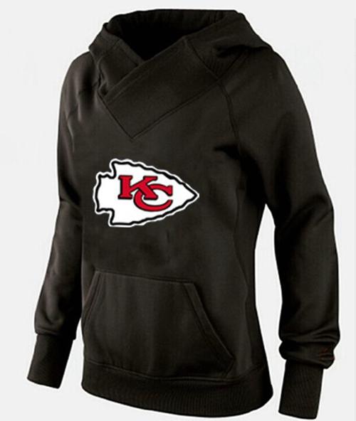 Women's Kansas City Chiefs Logo Pullover Hoodie Black cheap jerseys for sale - CheapJerseys.Shop