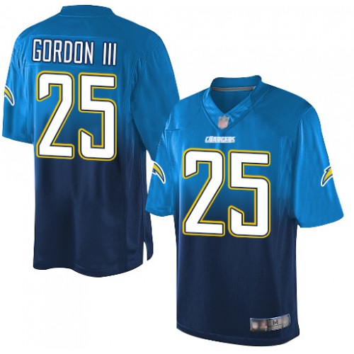 Los Angeles Chargers #25 Melvin Gordon III Electric Blue/Navy Blue Men's Stitched Elite Fadeaway Fashion Jersey Men's cheap jerseys for sale - CheapJerseys.Shop