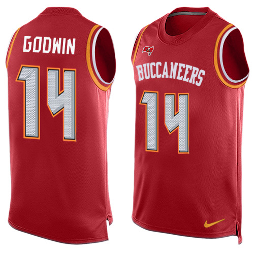 Buccaneers #14 Chris Godwin Red Team Color Men's Stitched Limited Tank Top Jersey cheap jerseys for sale - CheapJerseys.Shop
