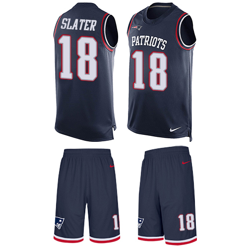 Patriots #18 Matt Slater Navy Blue Team Color Men's Stitched Limited Tank Top Suit Jersey cheap jerseys for sale - CheapJerseys.Shop