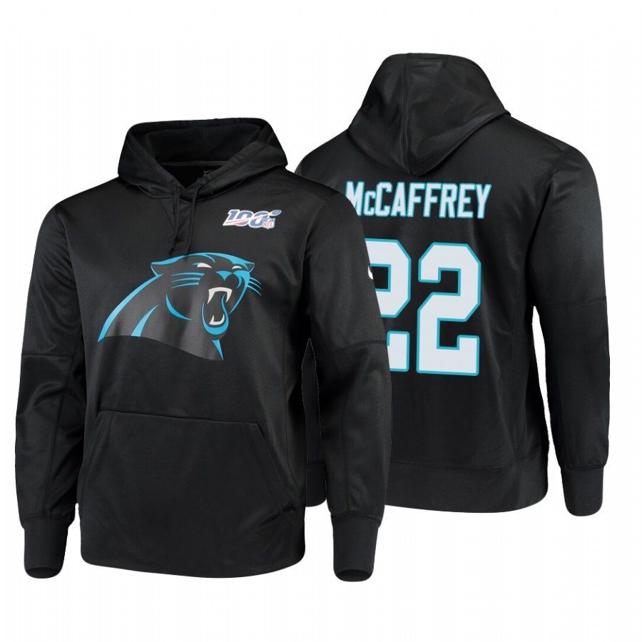 Carolina Panthers #22 Christian Mccaffrey 100 Primary Logo Circuit Name & Number Pullover Hoodie Black cheap jerseys for sale - CheapJerseys.Shop