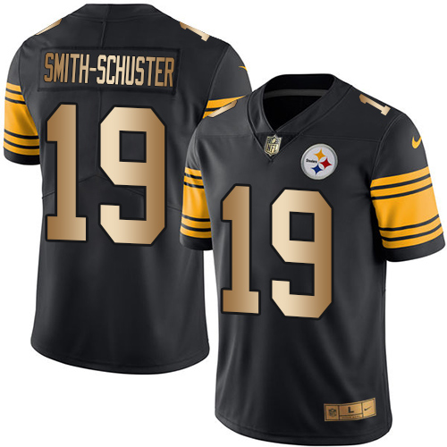 Pittsburgh Steelers #19 JuJu Smith-Schuster Black Men's Stitched Limited Gold Rush Jersey Men's cheap jerseys for sale - CheapJerseys.Shop