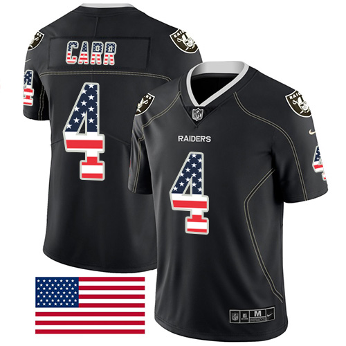 Raiders #4 Derek Carr Black Men's Stitched Limited Rush USA Flag Jersey cheap jerseys for sale - CheapJerseys.Shop