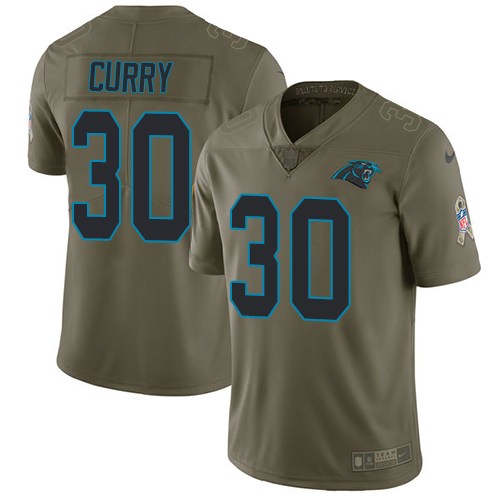 Carolina Panthers #30 Stephen Curry Olive Youth Stitched Limited 2017 Salute to Service Jersey Youth cheap jerseys for sale - CheapJerseys.Shop