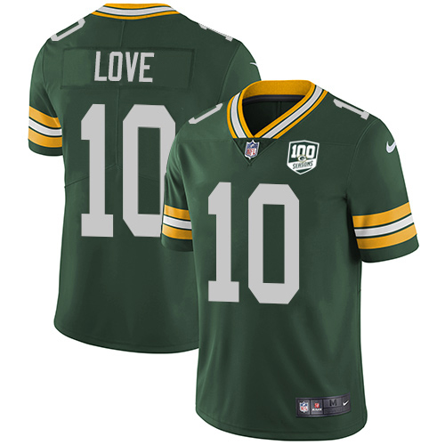 Packers #10 Jordan Love Green Team Color Youth 100th Season Stitched Vapor Untouchable Limited Jersey cheap jerseys for sale - CheapJerseys.Shop